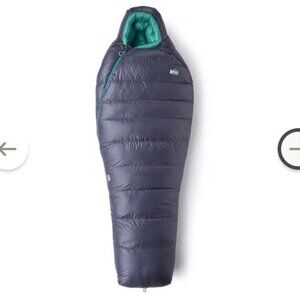 REI CO-OP NWT Women's Dark Obsidian/Peacock Teal Magma 17 Sleeping Bag